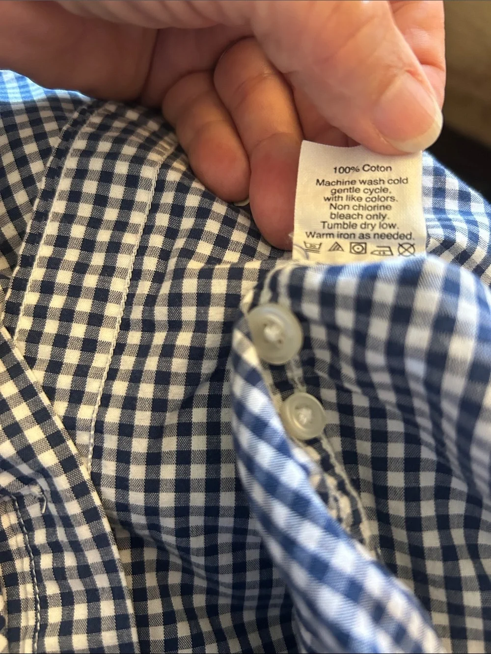 J Crew Men's Navy white Check Button-Down long sleeve Shirt Slim fit Size XL EUC